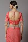 Shop_Shikhar Sharma_Pink Raw Silk And Organza Embroidery Badla & Kasab Round Border Saree With Blouse _Online_at_Aza_Fashions