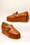 THE ALTER_Brown Tessa Platform Loafers _Online_at_Aza_Fashions