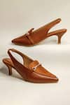 Buy_THE ALTER_Brown Audrey Slingback Stiletto Heels _Online_at_Aza_Fashions