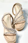 THE ALTER_Beige Embellished Kiara Wedges _Online_at_Aza_Fashions