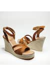 Buy_THE ALTER_Brown Emily Cut-out Strap Wedges _Online_at_Aza_Fashions