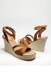 Shop_THE ALTER_Brown Emily Cut-out Strap Wedges _Online_at_Aza_Fashions