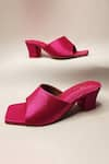 Buy_THE ALTER_Pink Satin T-shaped Block Heels _Online_at_Aza_Fashions