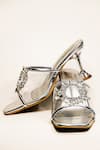 THE ALTER_Silver Embellished Estella Clear Strap Pyramid Heels _Online_at_Aza_Fashions