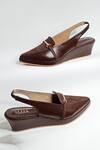 Shop_The Alter_Brown Buckles Audrey Slingback Wedges _Online_at_Aza_Fashions