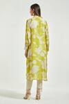 Shop_Anantaa by Roohi_Green Bemberg Modal And Embellishment Floral Straight Kurta For Women_at_Aza_Fashions