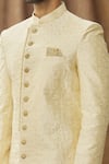 Shop_Arihant Rai Sinha_Cream Sherwani Art Silk Embroidered Floral Set _Online_at_Aza_Fashions