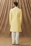 Shop_Arihant Rai Sinha_Yellow Sherwani Art Silk Embroidered Floral Set _at_Aza_Fashions