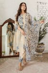 Buy_NAAZ BY NOOR_Blue Cotton Printed Floral Motifs Round Anarkali Set _at_Aza_Fashions