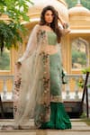 Pallavi Jaipur_Green Kurta And Dupatta Organza & Skirt Silk Lining Lehenga Set  _Online_at_Aza_Fashions