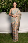 Ayaka_Multi Color 100% Silk Organza Embroidered Saree With Scallop Edges  _Online_at_Aza_Fashions