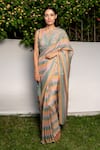 Buy_Ayaka_Multi Color 100% Silk Organza Embroidered Saree With Scallop Edges  _Online_at_Aza_Fashions