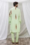 Shop_Ankur J_Green Cotton Silk Floral, Paisley Printed Kurta Set _at_Aza_Fashions