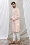 Ankur J_Pink Cotton Silk Floral Print Kurta Set _Online_at_Aza_Fashions