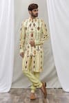 Buy_Ankur J_Green Cotton Silk Floral, Paisley Printed Waistcoat And Kurta Set _at_Aza_Fashions