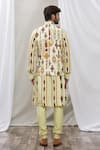 Shop_Ankur J_Green Cotton Silk Floral, Paisley Printed Waistcoat And Kurta Set _at_Aza_Fashions