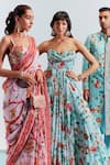 Shop_Mahima Mahajan_Pink Organza Satin Printed Floral Motifs Aisha Pre-stitched Saree With Blouse _Online_at_Aza_Fashions