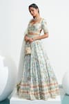 Buy_Mahima Mahajan_Ivory Laila Chanderi Silk Printed Lehenga Set_Online_at_Aza_Fashions