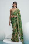 Buy_Mahima Mahajan_Green Organza Subha Floral Print Saree With Blouse_Online_at_Aza_Fashions