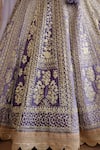 Shyam Narayan Prasad_Purple Raw Silk Floral Embroidered Lehenga Set_at_Aza_Fashions
