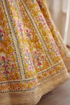 Shyam Narayan Prasad_Yellow Silk And Net Embroidery Gota & Thread Sweetheart Floral Bridal Lehenga Set _at_Aza_Fashions