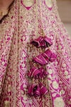 Shyam Narayan Prasad_Pink Silk And Net Embroidery Zari Sweetheart Neck Bridal Lehenga Set _at_Aza_Fashions