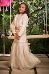 Little Luxury_Off White Chanderi Plain Pristine Lehenga With Blouse  _Online_at_Aza_Fashions