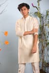 Buy_Julie by Julie Shah_White Chanderi Embroidery Kurta  _Online_at_Aza_Fashions