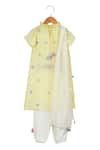 Buy_MI Dulce AN'YA_Yellow , Chanderi, Silk, Handloom Mirror Embroidered Kurta Set _at_Aza_Fashions