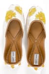 Buy_Label Deepti Bajaj_White Embroidered Daisy Bliss Silk Juttis _Online_at_Aza_Fashions