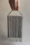 Buy_Plode_Silver Embellished Vegan Suede Tasselled Disco Bag _at_Aza_Fashions