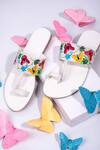 Buy_Kasually Klassy_White Butterfly Embroidered Flats_at_Aza_Fashions