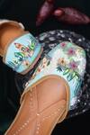 Buy_Kasually Klassy_Blue Leather Embroidered Juttis_Online_at_Aza_Fashions