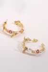 Buy_Brashbug_Multi Color Stone Hand Painted Floral Hoop Earrings_Online_at_Aza_Fashions