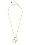 Buy_Anaash_Gold Plated Natural Pearl A - Initial Pendant Necklace_at_Aza_Fashions