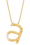 Buy_Anaash_Gold Plated Natural Pearl A - Initial Pendant Necklace_Online_at_Aza_Fashions