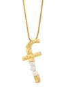 Buy_Anaash_Gold Plated Natural Pearl F - Initial Pendant Necklace_at_Aza_Fashions