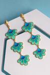 Shop_Aditi Bhatt_Blue Glorious Blooms Dangler Earrings _at_Aza_Fashions