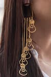 Shop_Aditi Bhatt_Gold Plated Brass Bulb Dangler Earrings _at_Aza_Fashions