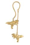 Shop_Aditi Bhatt_Gold Plated T-rex Drop Earrings _at_Aza_Fashions