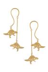 Buy_Aditi Bhatt_Gold Plated Dinosaur Drop Earrings _at_Aza_Fashions