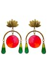 Buy_Aditi Bhatt_Green Glorious Sunset Dangler Earrings_at_Aza_Fashions