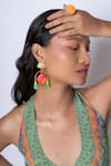 Aditi Bhatt_Green Glorious Sunset Dangler Earrings _Online_at_Aza_Fashions