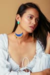 Buy_Aditi Bhatt_Blue Enamelled Chandbalis _Online_at_Aza_Fashions