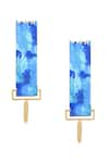 Buy_Aditi Bhatt_Blue Paint Roller Earrings _at_Aza_Fashions