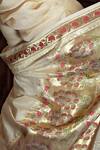 Shimai Jayachandra_Cream Silk Cotton Mughal Garden Embroidered Saree_at_Aza_Fashions