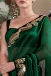 Buy_Shimai Jayachandra_Green Silk Organza Embroidery Floral Jaipur Saree _Online_at_Aza_Fashions