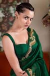 Buy_Shimai Jayachandra_Green Silk Plain Sweetheart Neck Rambagh Bustier _at_Aza_Fashions