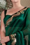 Shop_Shimai Jayachandra_Green Silk Plain Sweetheart Neck Rambagh Bustier _at_Aza_Fashions