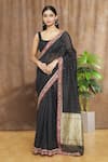 Buy_Shimai Jayachandra_Black Banarasi Silk Embroidery Sequin Starry Night Saree  _at_Aza_Fashions